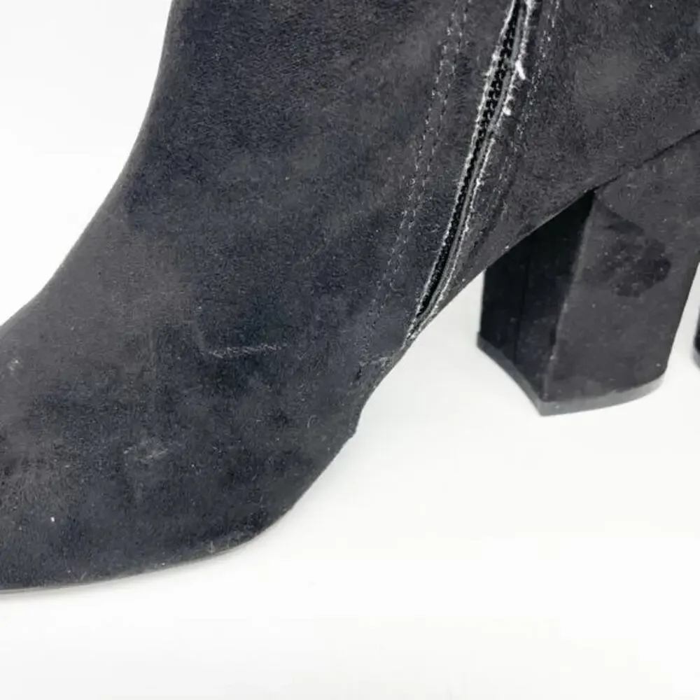 Kenneth Cole Reaction Women's Corie Lace Heeled Boots‎ Black Suede Size 9B